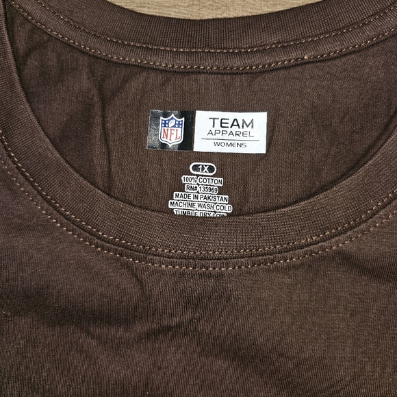 Cleveland Football Old School Design on Brown NFL Apparel Womens - Picture 2 of 4